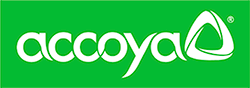 Logo de la certification Accoya®, vert et police blanche